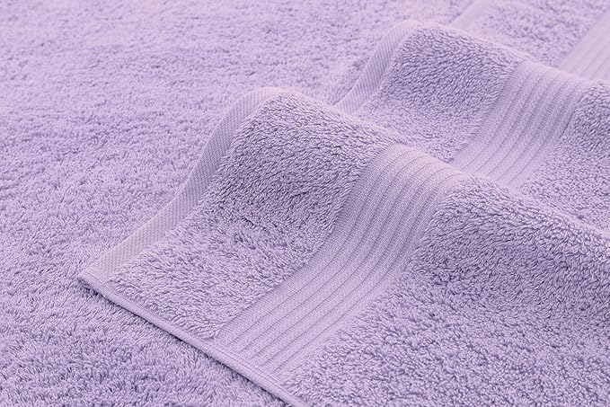 American Veteran Towel, 100% Cotton Turkish Bath Towels for Bathroom 4 Pack, 27x54 Extra Large Premium Soft Drying Bathroom Towels, Lilac