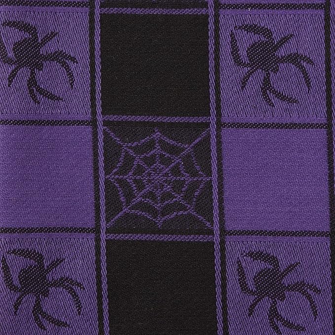 DII Halloween Collection Embellished Dishtowel Set, 18x28, Woven Check 3 Piece