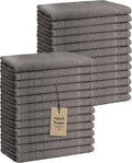Basic Hand Towels 16x26 Inches – Pack of 24 – Grey Color – Soft and Absorbent Multipurpose Cotton Towels for Bathroom, Spa, Gym, Salon, Hotel, and Everyday Use