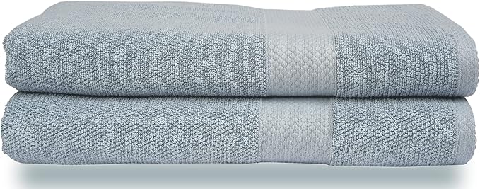 MAURA Premium Bath Sheets 100% Cotton 35x70 Oversized Ultra Absorbent Quick Dry Soft Towel Set for Bathroom Extra Large Bath Towels, Serenity Blue