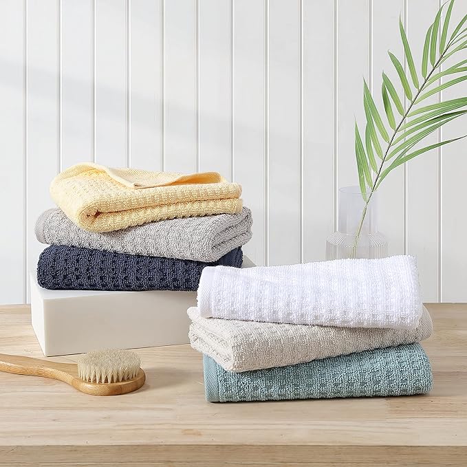 Tommy Bahama- Hand Towel Set, Highly Absorbent Cotton Bathroom Decor, Low Linting & Fade Resistant (Northern Pacific White, 2 Piece)