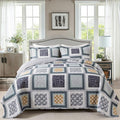 HoneiLife Quilt Sets King Size - 3 Pieces Microfiber Bedspreads Lightweight Coverlets Retro Bed Cover King Quilt Bedding Set All Season Quilts-Grey