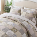 HoneiLife Quilt Set King Size - Lightweight Bedspreads 106x96, Microfiber Quilts 3-Piece, Patchwork Coverlet Rustic Bedding Sets All Season Quilts