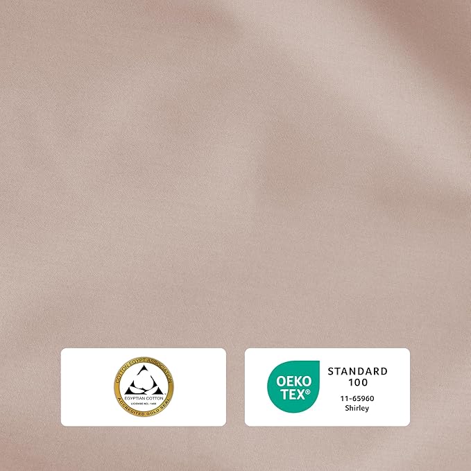 IZOD 100% Egyptian Cotton Sheets Set Twin XL Size, Cotton Percale Crisp Sheet Set 3Pc, Lightweight & Deep Pocket fits Upto 17", Long-Staple Soft Combed, Hotel Style Luxury Bedding Sheet - Blush Rose