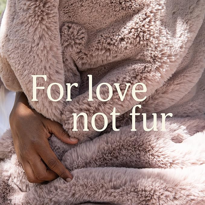 UnHide Marshmallow - Faux Fur Blanket - Heavy Weight, Extra Soft Blanket - Made from Recycled Materials - Machine Washable - Medium (60" x 80") - Taupe Ducky