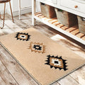 DEXDE Bathroom Rugs Boho Moroccan Bath Rug 20x32 Inches - Geometric Non-Slip Bath Mat, Cream Beige Machine Washable Quick Dry Absorbent Soft for Bathroom, Neutral Decor