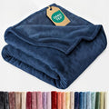 Ultra Soft Fleece Blanket Twin Size - Flannel Fleece Luxury Twin Blanket - Lightweight for Couch Bed Chair - Thick, Warm and Breathable - All Season Cozy Fuzzy, Anti-Static Microplush Bedding, Navy