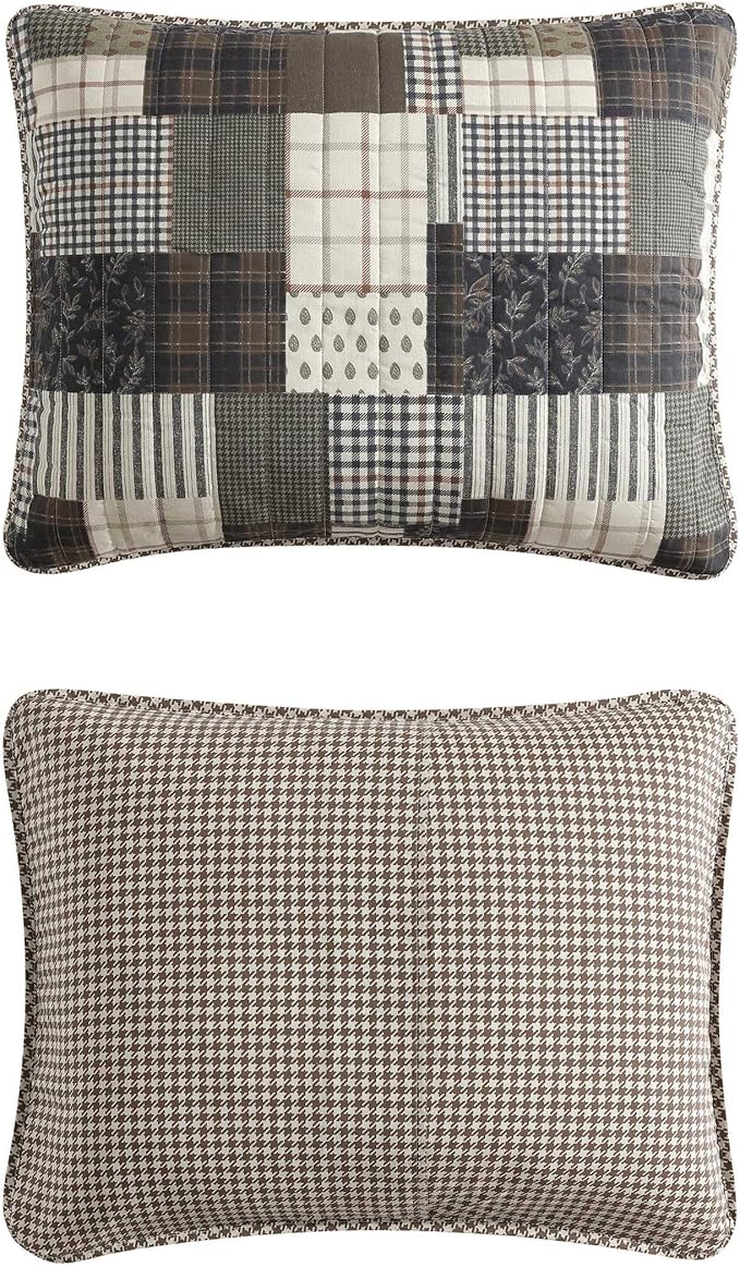 Eddie Bauer - Queen Quilt Set, Naturally Soft Cotton Bedding w/a Lightweight Feel for All-Year Comfort, Reversible w/Matching Pillowcases, 3 Piece Bed Set (Antique Brown)