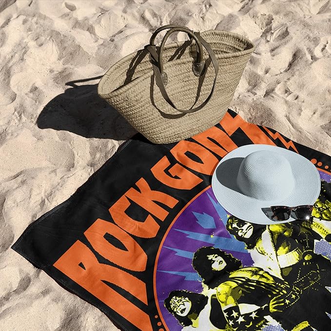Northwest KISS Gods of Rock Beach Towel, Rock and Roll Pool and Bath Towel, Soft and Absorbent, Quick Dry, 30 x 60 inches