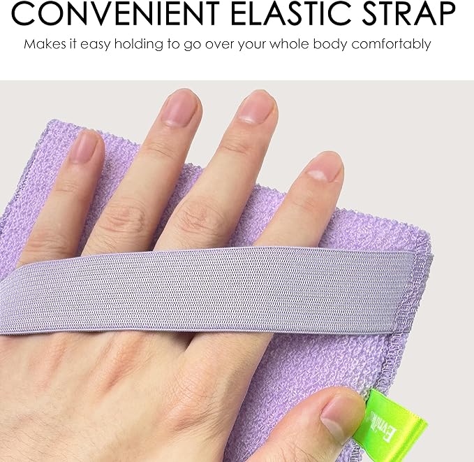 Evridwear Exfoliating Bath Sponge, Daily Skincare Body Scrubbers Loofah Shower Pads with Strap for Body Cleansing, Dead Skin Cell Remover, 3 Count Value Pack(Macaroon)