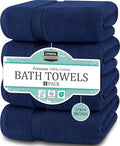 Utopia Towels 4 Pack Premium Bath Towels Set, 27 by 54 Inches, 100% Ring Spun Cotton 600GSM, Lightweight and Highly Absorbent Quick Drying Towels, Perfect for Daily Use, Navy