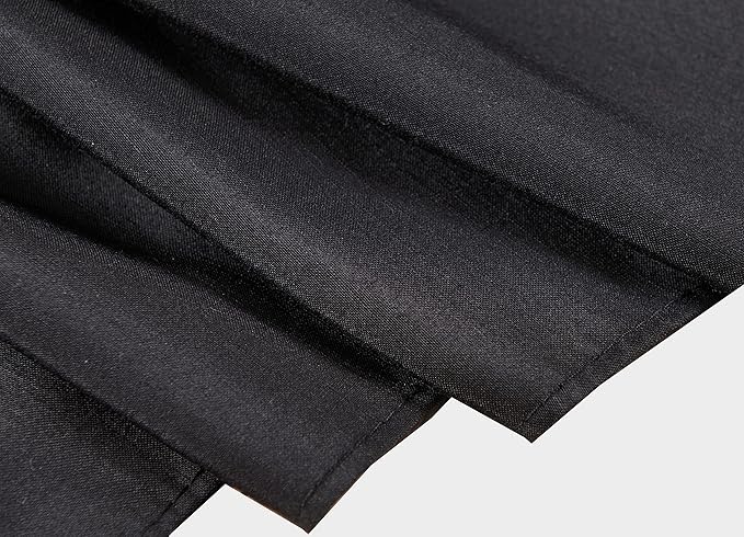 Biscaynebay Wrap Around Bed Skirts for Full & Full XL Beds with Extra Long Drop of 25", Black Adjustable Elastic Dust Ruffles Easy Fit Wrinkle Resistant Silky Luxurious Fabric Machine Washable
