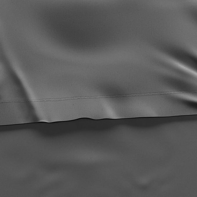 Amazon Basics 3 Piece Bed Sheet Set, 100% Cotton Jersey, Includes Super Soft, Flat and Fitted Sheets, Pillowcase, Toddler, Dark Gray, Solid