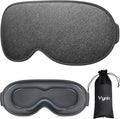 Sleep Mask for Men Women - 100% Blackout Eye Masks for Sleep, Zero Pressure 3D Sleeping Mask, Adjustable Light Blocking Eye Cover Blindfold for Travel, Nap, Night Work, Office - Gray