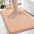 OLANLY Thick Memory Foam Bath Mat Rug 24x16, Extra Soft Absorbent Bathroom Rug, Quick Dry Bath Mats, Non-Slip, Machine Washable Carpet for Bathroom, Tub and Shower, Home Decor Accessories, Peach