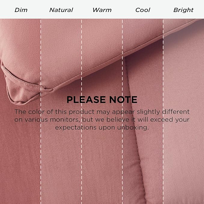 Bedsure Comforter Duvet Insert - Quilted Comforters King Size, All Season Duvet, GentleSoft Down Alternative Bedding, with 8 Tabs, Gifts for Women/Men, Dusty Pink, King 90 x 102 Inches