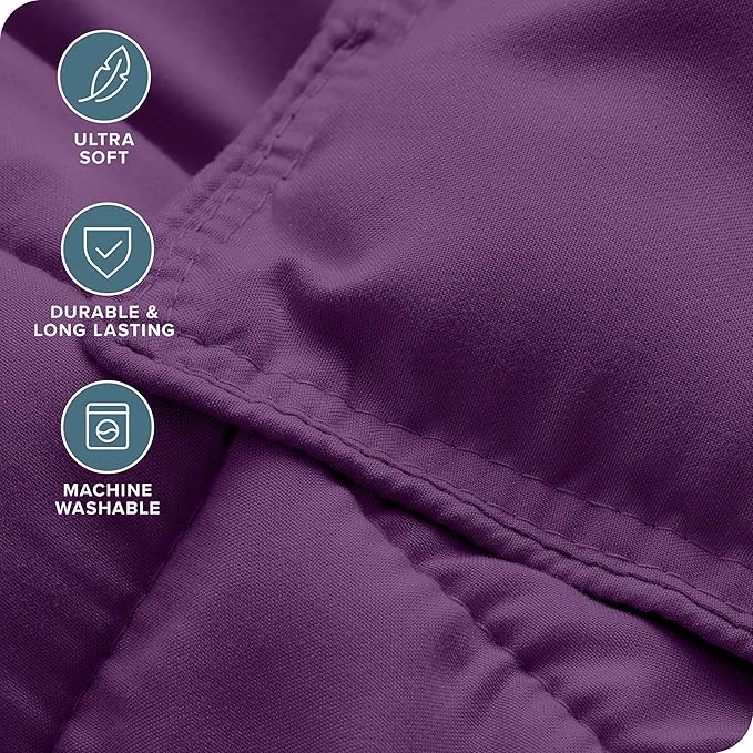 Bare Home Comforter Set - Twin/Twin Extra Long Size - Ultra-Soft - Goose Down Alternative - Premium 1800 Series - All Season Warmth (Twin/Twin XL, Plum)