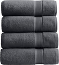 Springtree Home Luxury Viscose from Bamboo Bath Towel Set of 4 | 35% Viscose from Bamboo - 65% Cotton | Absorbent Quick-Dry Towels for Bathroom | Oeko-TEX Standard 100 Cotton | Iron Grey