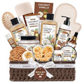 Christmas Gifts For Women - 16 PCS Gift Basket for Women Set of Coconut Vanilla Self Pampering Set, Includes Luxurious Home Spa Shower Gel Bubble Bath