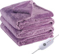Electric Heated Blanket Full Size 72"x84", Cozy Large Oversized, 5 Heating Levels & 10 Hours Auto Off, Cozy for Bed, Sofa, & Office, Machine Washable, Purple