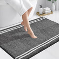 PURRUGS Bathroom Rug Non-Slip Machine Washable 30" x 46", Super Absorbent and Quick Dry Shaggy Microfiber Bath Mat, Extra Soft and Plush Bath Rug for Bathtub, Shower and Sink, Charcoal