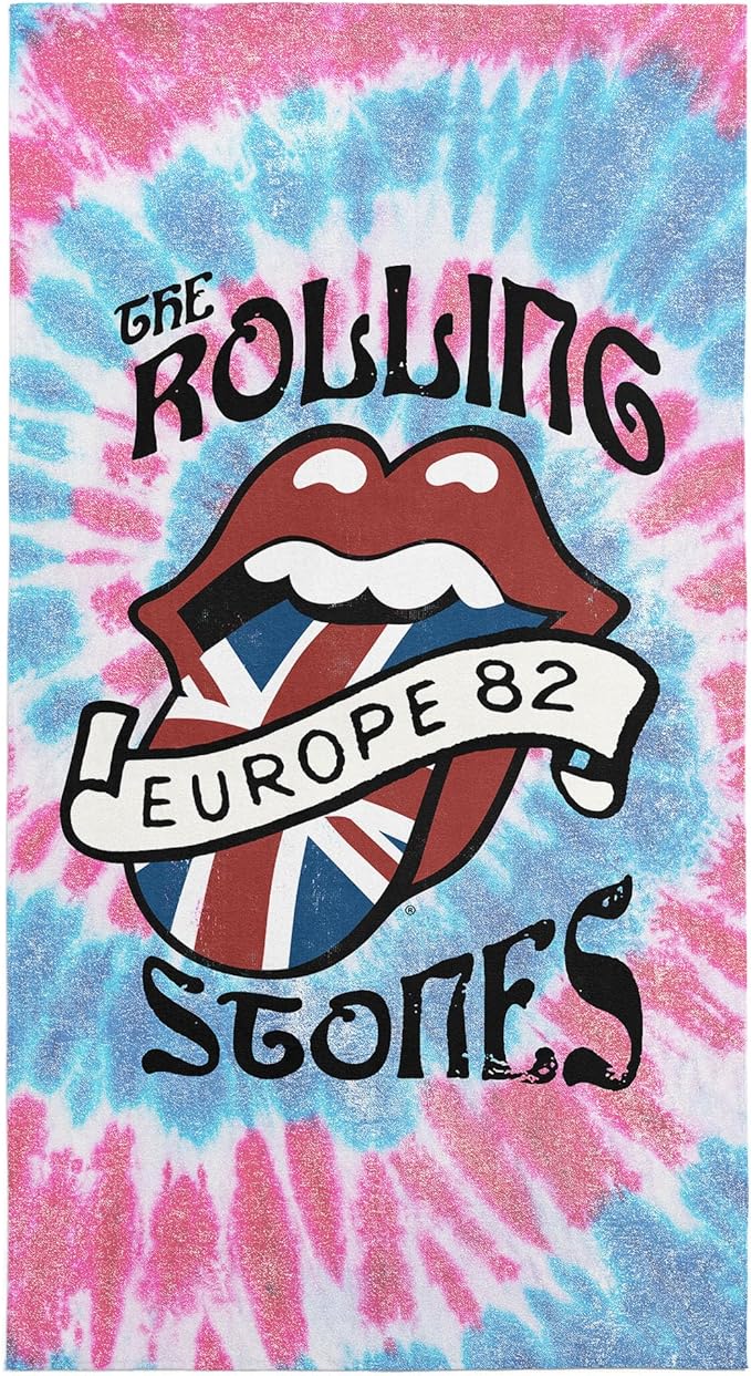 Northwest The Rolling Stones European Tour Beach Towel, Rock and Roll Pool and Bath Towel, Soft and Absorbent, Quick Dry, 30 x 60 inches