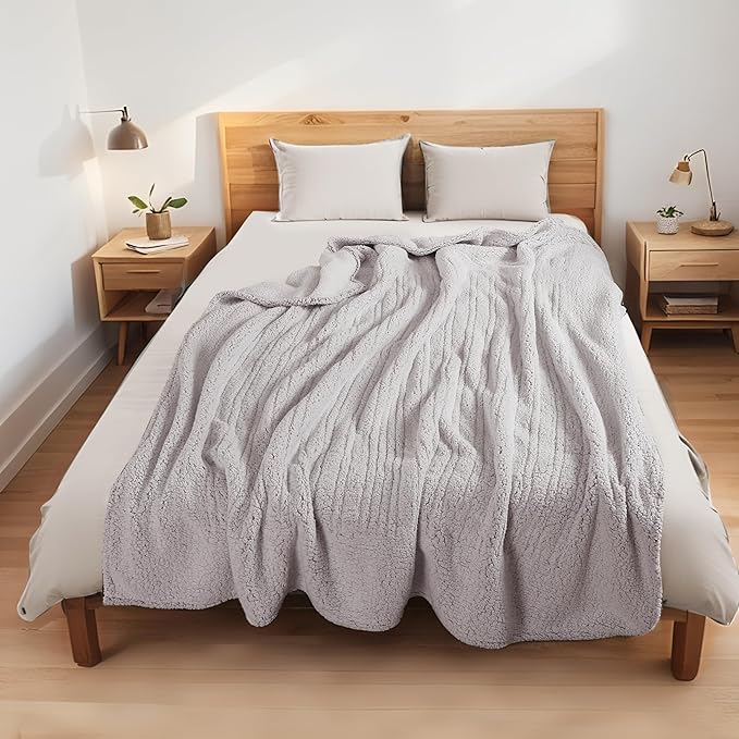 Electric Heated Blanket 6 Heating Settings & 1-10H Auto Off Full 72×84 Double Sided Plush Sherpa Ultra-Soft Warm Thick, Machine Washable, Fast Heating, Home Office Light Gradient Berry Purple