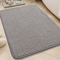 AMOAMI Chenille Bath Mat Super Absorbent Bathroom Mat Quick Dry Bath Mats for Bathroom Rubber Backed Bathroom Rugs Non Slip Washable Fit Under Door, Front of Bathtub, Sink, LIGHTGREY&Beige 17"x24"