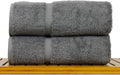 Luxury Hotel & Spa Ultra Soft Bath Towels 100% Turkish Cotton - Grey - Set of 2