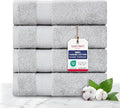 TEXTILOM Turkish Hand Towels for Bathroom – Hotel and Spa Quality & Soft & Absorbent & Quick Dry Bathroom Hand Towels – 100% Cotton Turkish Handtowel Set of 4 (16 x 28 inches) - Light Grey