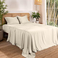 Bare Home 100% Rayon Made from Bamboo King Sheet Set - 4 Piece Bedding Set - Deep Pockets - Breathable - Easy Fit - Bedding Sheets & Pillowcases (King, Sand)