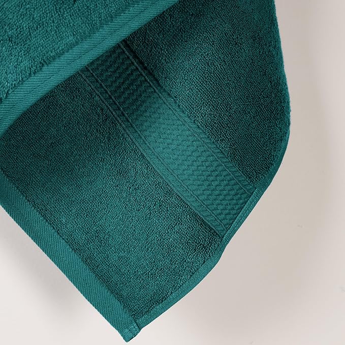 Superior Egyptian Cotton Pile Bath Towel Set of 2, Ultra Soft Luxury Towels, Thick Plush Essentials, Absorbent Heavyweight, Guest Bath, Hotel, Spa, Home Bathroom, Shower Basics, Teal