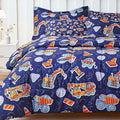 Viviland Kids Twin Bedding Sets for Boys, Soft Twin Comforter Set with Sheets, 5 Pieces Microfiber Bed in a Bag, Navy Blue Tractor