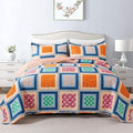 HoneiLife King Quilt Bedding Set - Rustic Quilt Sets 3-Piece,Patchwork Bedspreads for King Bed,Lightweight Coverlets Microfiber Bed Cover, Quilt King Size All Season Quilts-Orange