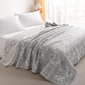 NTBAY 3 Layers Cotton Muslin 106x92 King Bed Blanket, Super Soft Breathable Thermal Yarn Dyed Quilt for Adults, Perfect Lightweight Blanket for Couch Sofa Bed All Seasons, Grey Star and Wheat