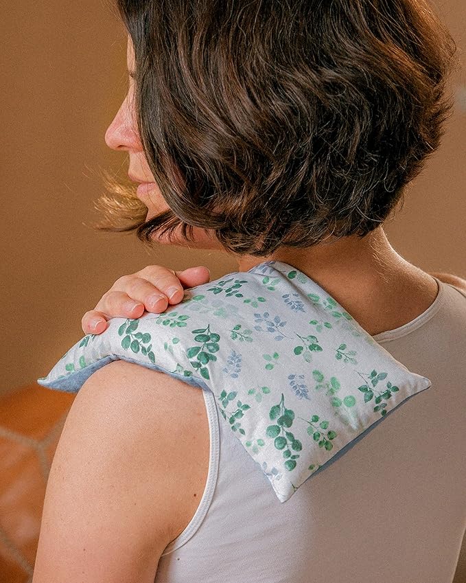 Large Microwave Heating Pad with Flax Seed, Scented or Unscented, Good for Back Pain or Cramps, Moist Heat Therapy or Ice Pack, Microwavable Bean Bag, 6" x 12" (Pink Floral, Lavender & Peppermint)