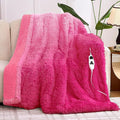 Heated Electric Blanket Throw,Warm Winter Birthday Gifts for Women Her Grandma-Faux Fur with Soft Sherpa,10 Heat Settings,5 Time Settings with Fast Heating, 50x60, Rose Red