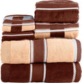 Lavish Home 6 Piece Bathroom Towels Set - 525 GSM 100% Cotton Bathroom Accessories - 2 Bath Sheets, 2 Hand Cloths , and 2 Wash Cloths - Soft Towel Set for Shower, Gym, Dorm, and Spa (Beige)