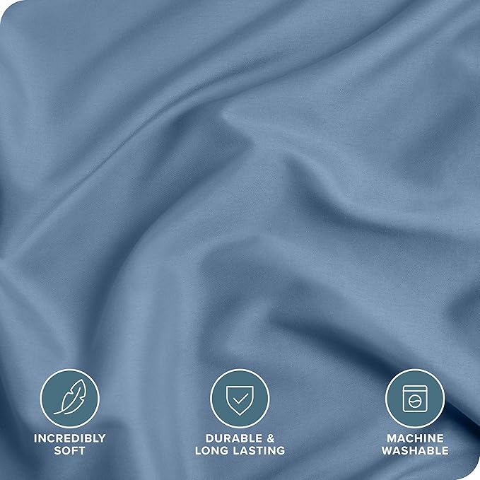Bare Home Bedding Duvet Cover Queen Size - Premium 1800 Super Soft Collection - Lightweight, Cooling Duvet Cover - Soft Breathable Bedding (Queen, Coronet Blue)
