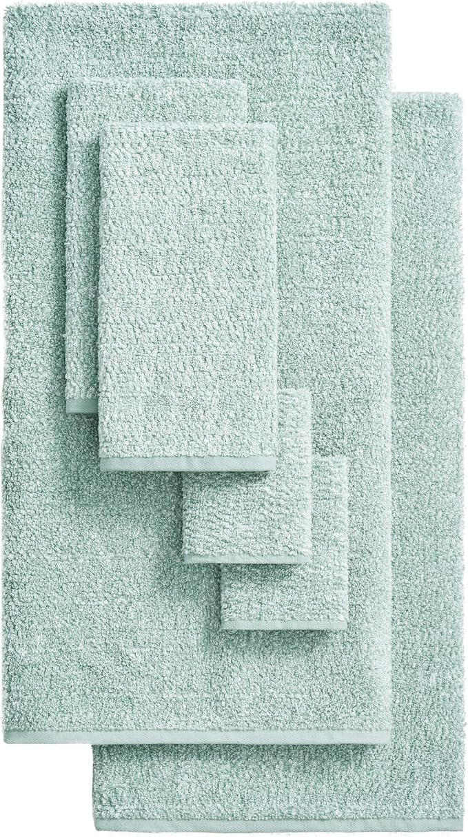 Lucky Brand Luxurious Boucle 6 Piece Bath Towel Set - (2) Bath Towels, (2) Hand Towels, and (2) Washcloths - Jadeile Green Premium Bathroom Towel Set