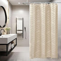 Stall Shower Curtain 36x72 Beige Fabric Shower Curtain Stall Size Cloth Shower Curtains Tufted Chevron Striped Textured Modern Farmhouse Minimalist for Bathroom Decor