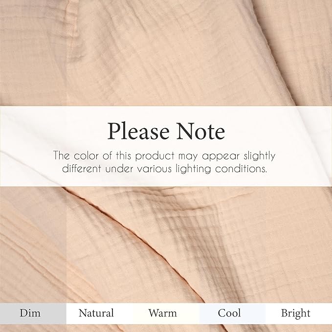 Salt Earth 100% Cotton Muslin Throw Blanket Gauze Blanket 50"X70" Throw 4 Layered for Couch, Bed, Living Room, Home, Lightweight & All Season, Blankets & Throws, Easy wash, Skin Friendly (Parchment)
