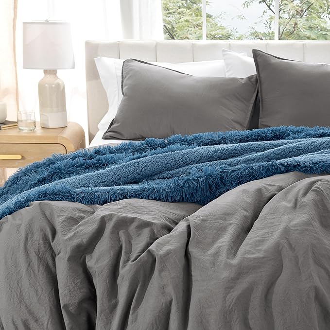 Bare Home Microfiber Duvet Cover Set - Ultra Soft Washed Microfiber - King/California King - Linen-Like Look - Easy Care - Breathable Fabric - Our Softest Duvet Cover Set (King/Cal King, Grey)