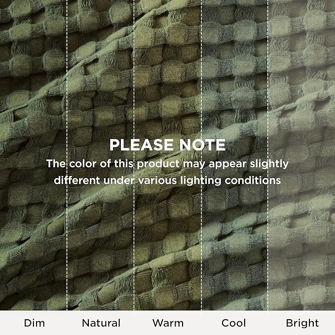 Bedsure Cooling Cotton Waffle Oversized King Blanket - Lightweight Breathable Rayon Derived from Bamboo for Hot Sleepers, Luxury Throws for Bed and Sofa, Green, 120x96 Inches