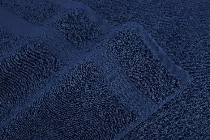 American Veteran Towel, 6 Piece Towel Set for Bathroom, 100% Cotton Turkish Bathroom Towels, 2 Bath Towels 2 Hand Towels 2 Washcloths, Navy Blue