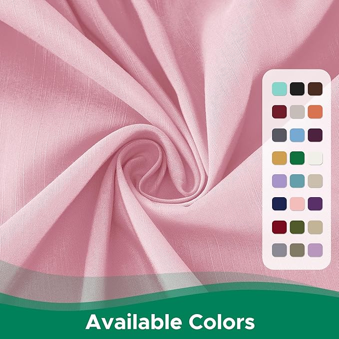 Biscaynebay Wrap Around Bed Skirts for Queen Beds 15" Drop, Pink Adjustable Elastic Dust Ruffles Easy Fit Wrinkle & Fade Resistant Silky Luxurious Fabric Machine Washable