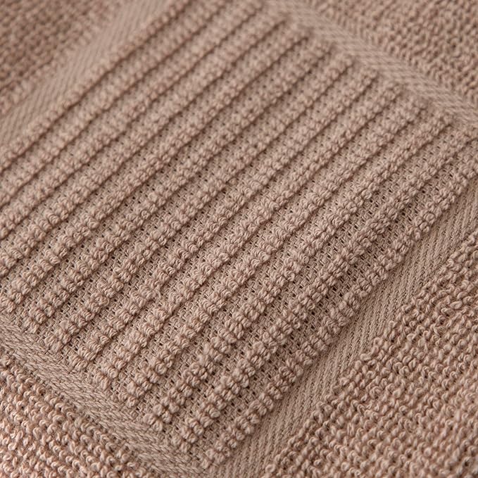 T-fal Solid & Checked Parquet Kitchen Towels: Highly Absorbent, Super Soft Long Lasting - 100% Cotton, 16"x26" Dish Towels for Cleaning & Drying Dishes, Pans, Glassware, or Countertops, (2-Pack), Sand