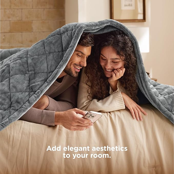 Bedsure Electric Blanket King Size - Dual Control Heated Weighted Blanket King with 10 Heat Settings, Fast Heating with 10 Time Settings (100x90 inches, Formal Gray)