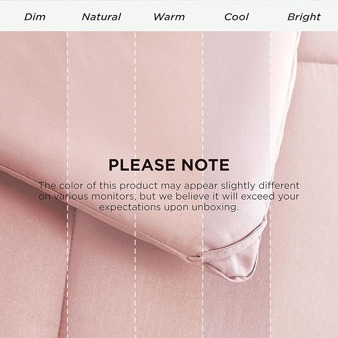Bedsure Comforter Duvet Insert - Quilted Comforters King Size, All Season Duvet, GentleSoft Down Alternative Bedding, with 8 Tabs, Gifts for Women/Men, Pink, King 90 x 102 Inches