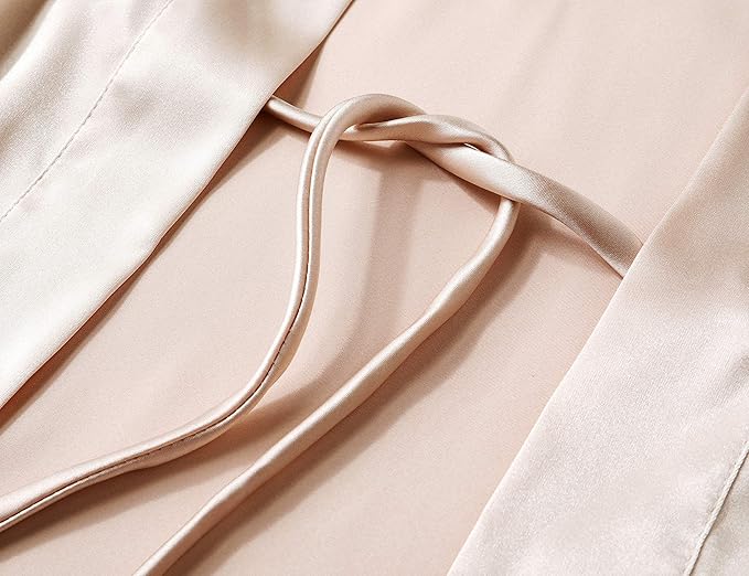 PRODESIGN Satin Kimono Robe Women Long Silky Kimono Bathrobe Sleepwear Wedding Bridesmaid Robe